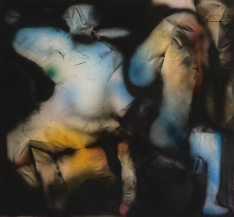 Tremolo 13 Przepustka. BNZR 2024 140x15 Z cyklu Bebniarze. 140x150cm akryl na stylonie